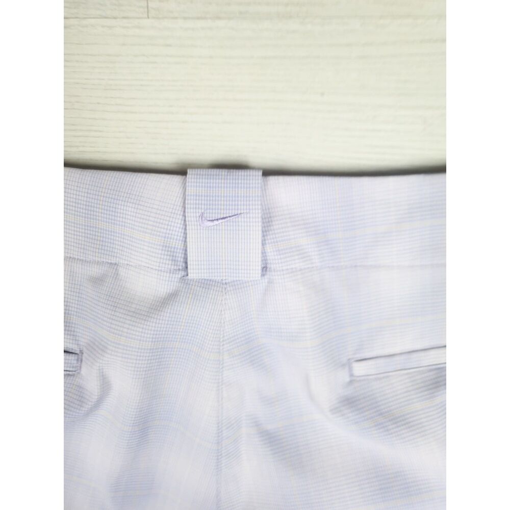 Nike Golf Womens Size 12 Lavender Plaid Fit Dry Shorts Stretch Athletic